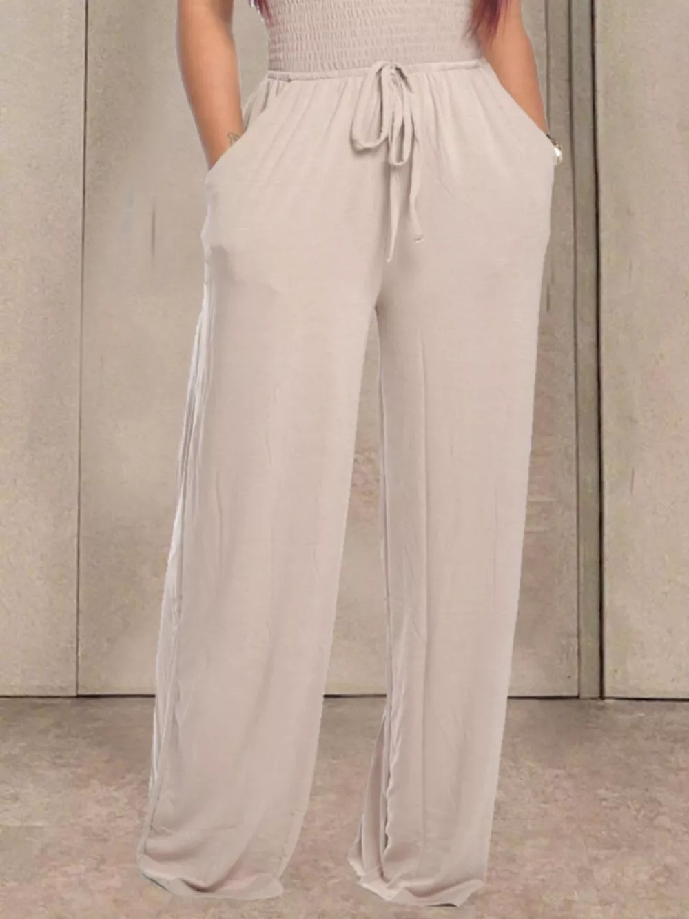 Strapless Smocked Wide-Leg Jumpsuit, image 27
