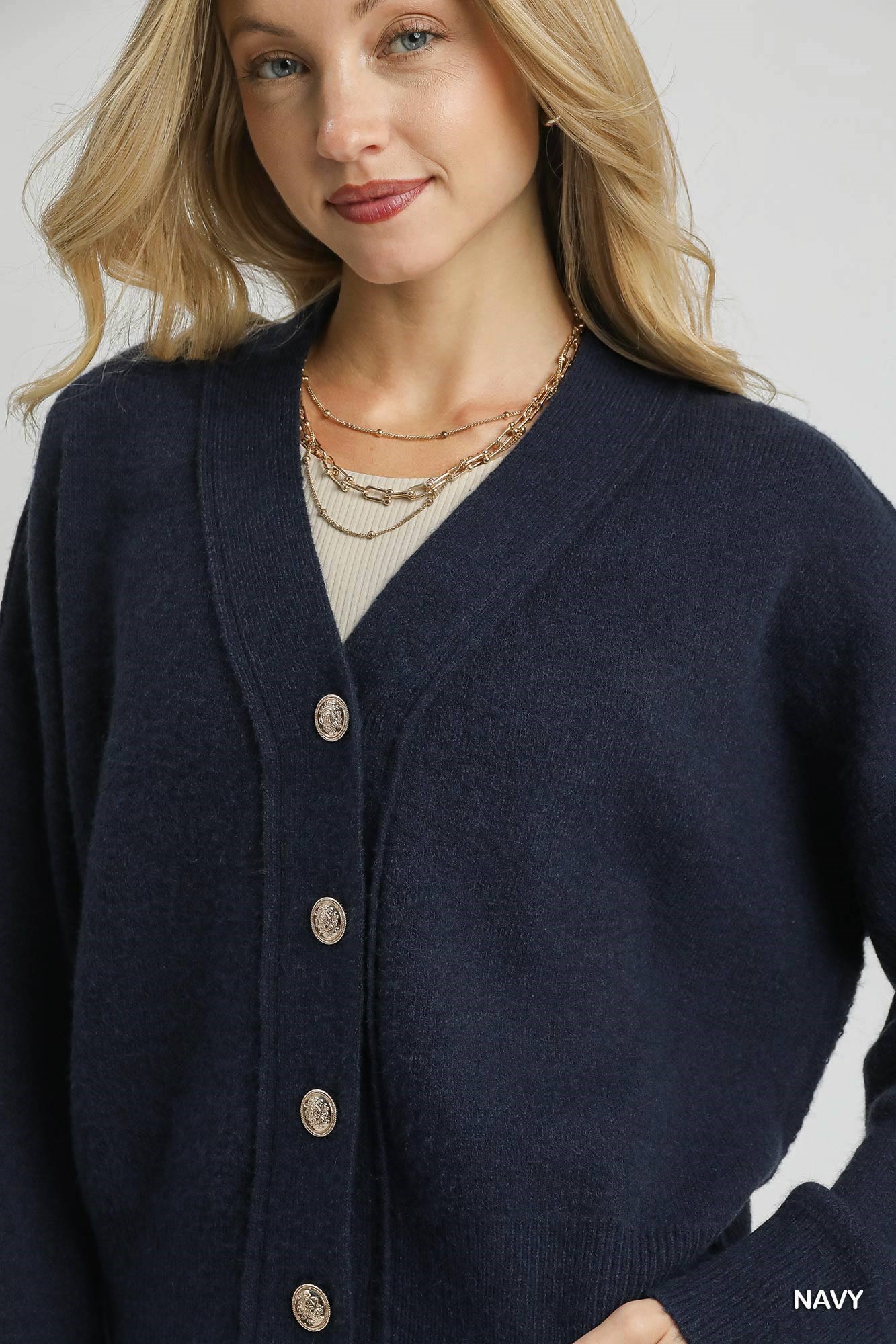 Button-Front Knit Cardigan, image 4