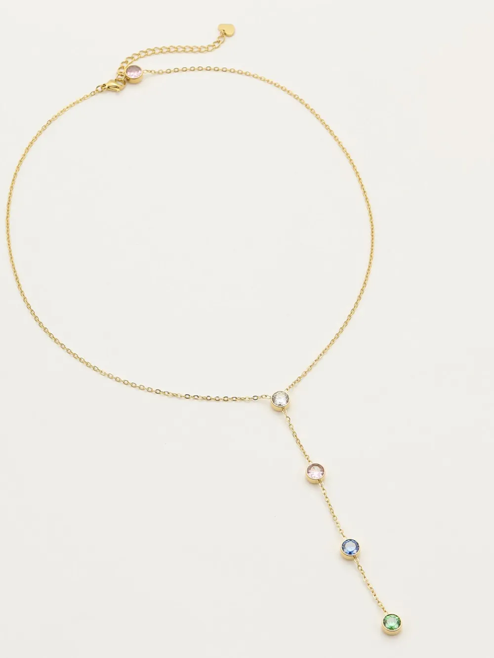 18K Gold-Plated Stainless Steel Zircon Y-Drop Necklace, image 5