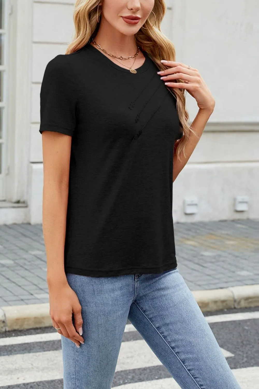 Round Neck Short Sleeve T-Shirt, image 10