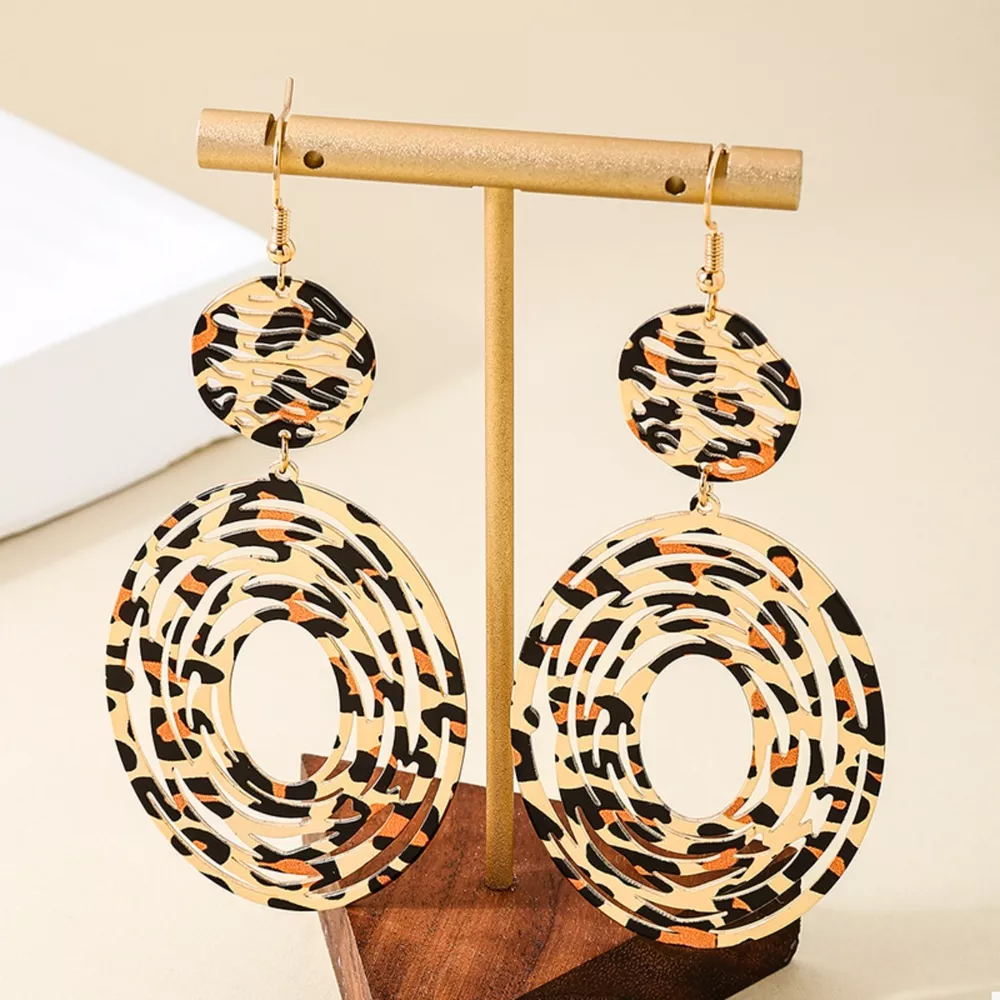Leopard Print Dangle Earrings, image 4