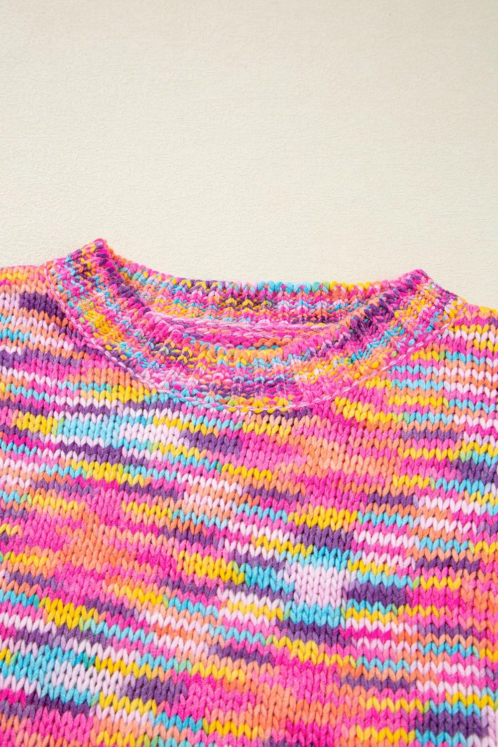 Colorful Knit Crew Neck Sweater, image 8