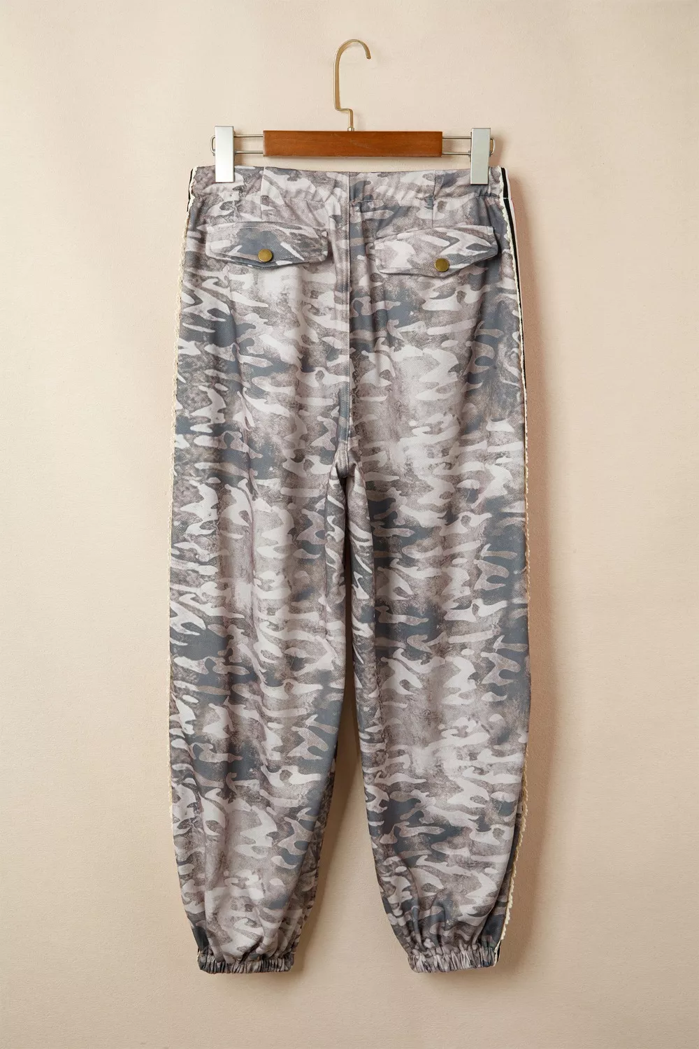 Camo Print Drawstring Waist Joggers, image 9