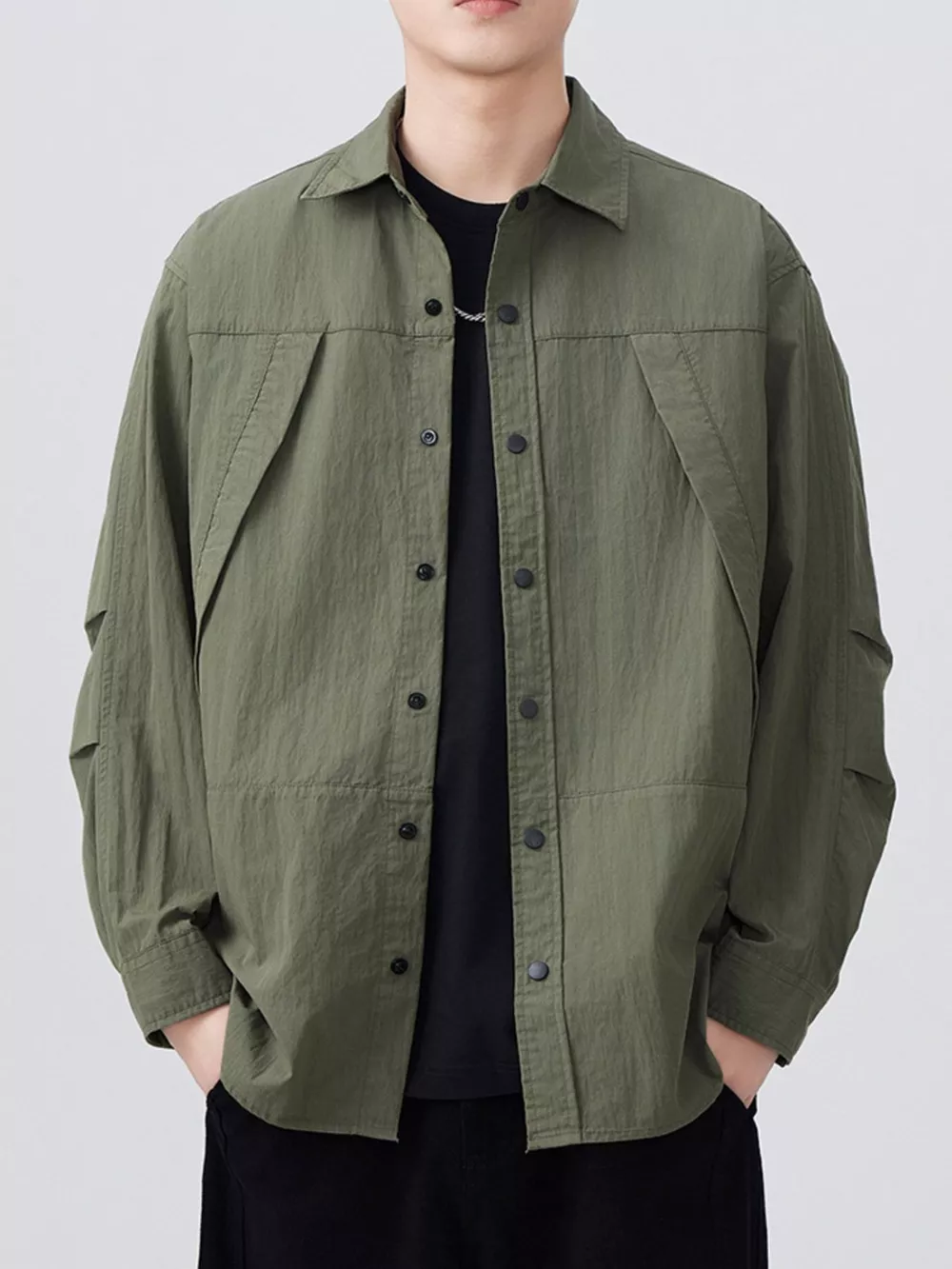 Men's Plus Size Button Up Long Sleeve Shirt