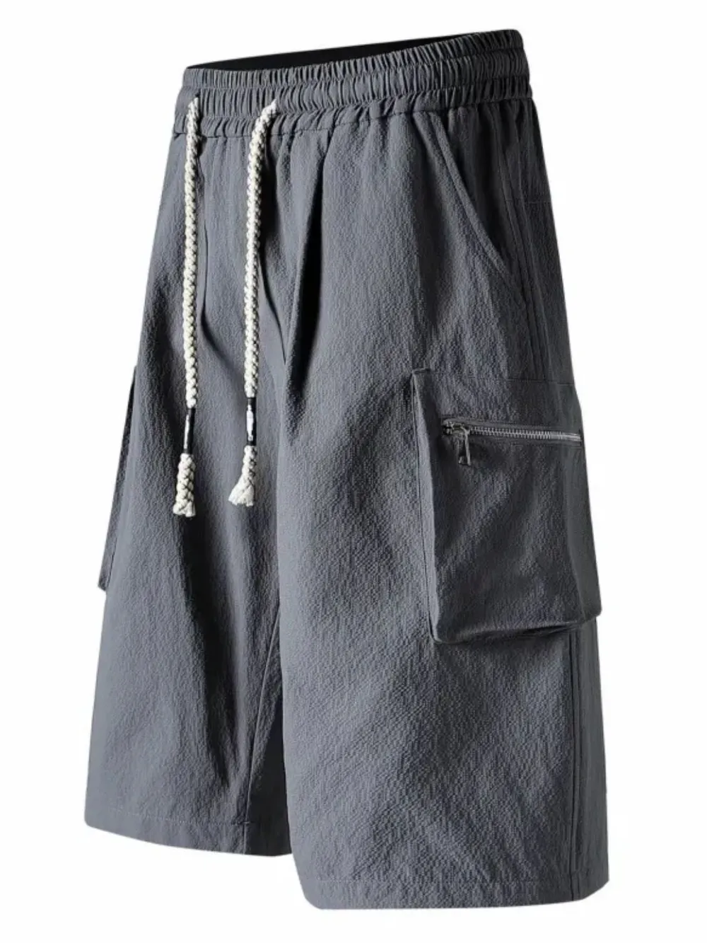 Men's Plus Size Cargo Shorts with Rope Drawstring, image 3