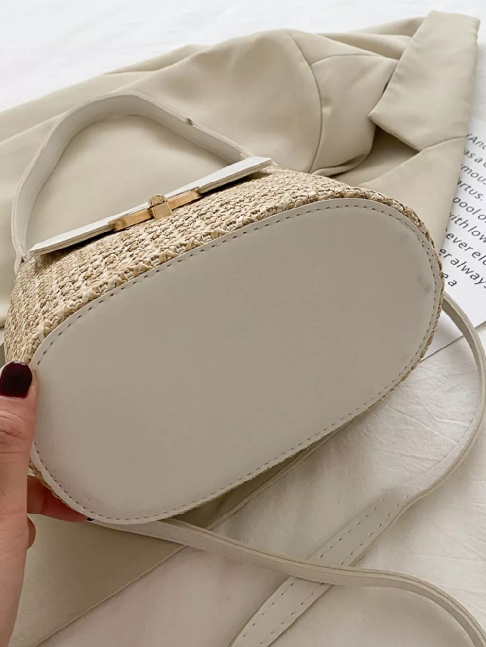 Woven Straw Crossbody Bag, image 6