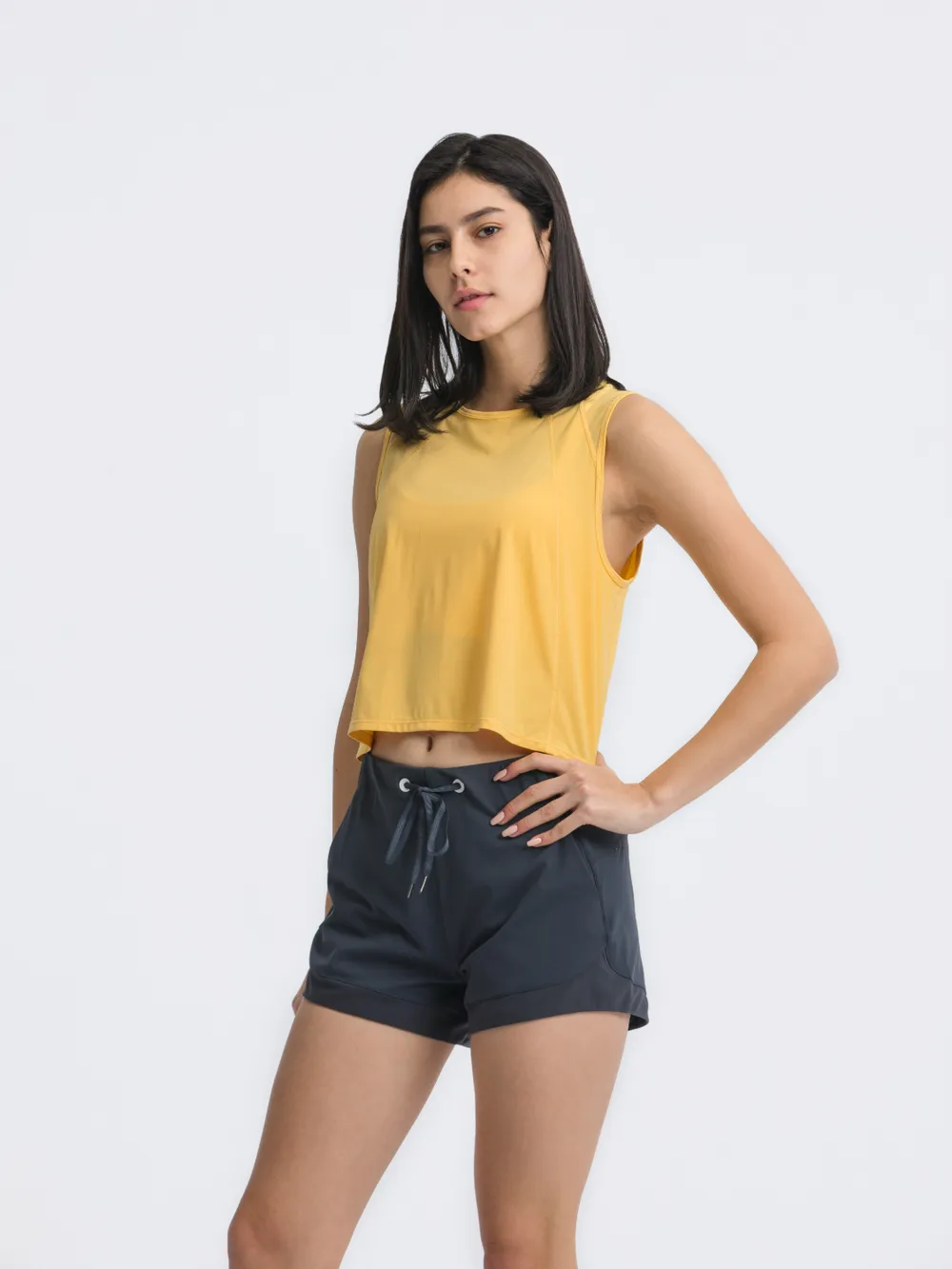 Round Neck Cropped Active Tank, image 13