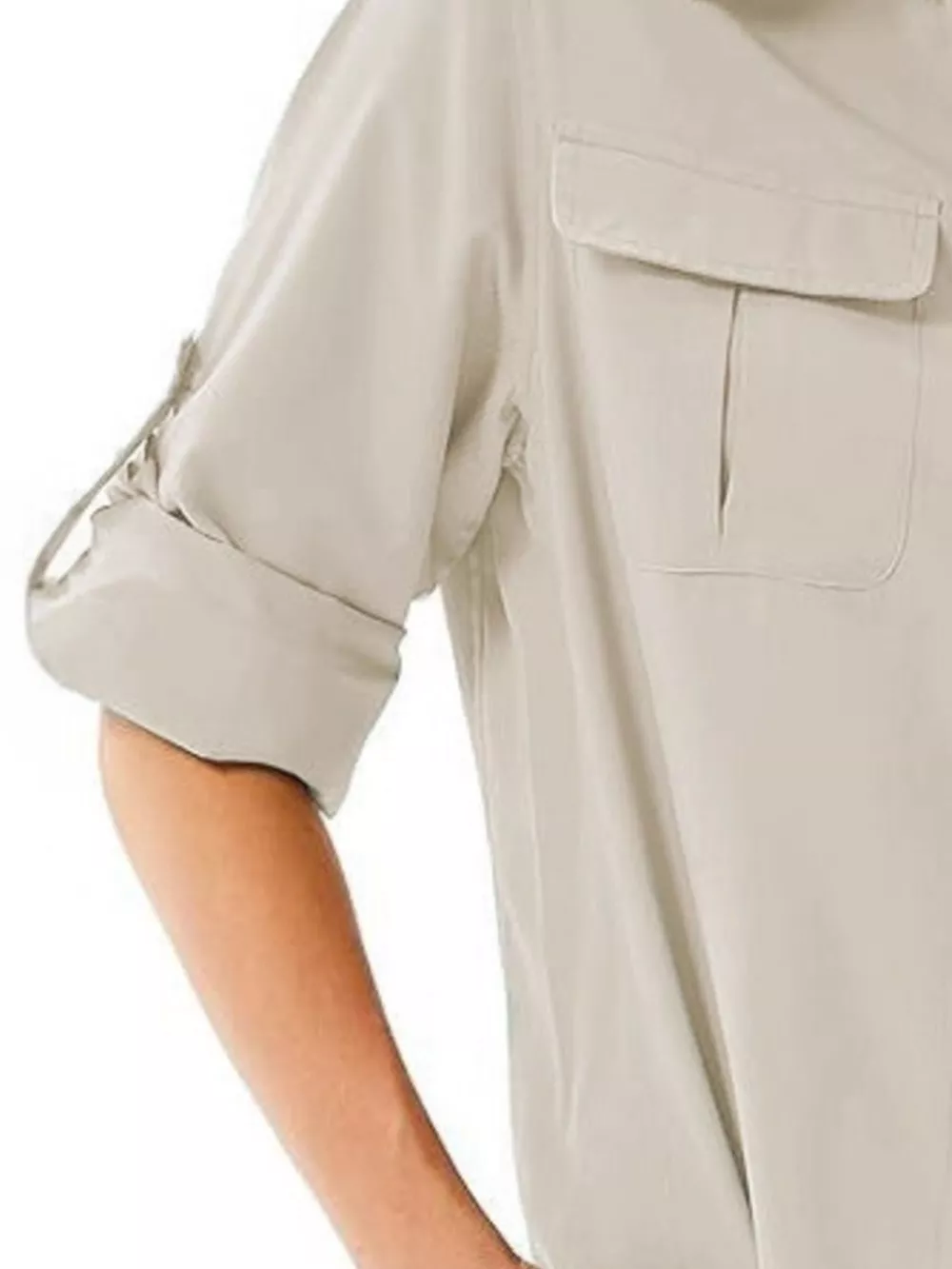 Full Size Roll-Up Sleeve Button Up Shirt Plus Size, image 7