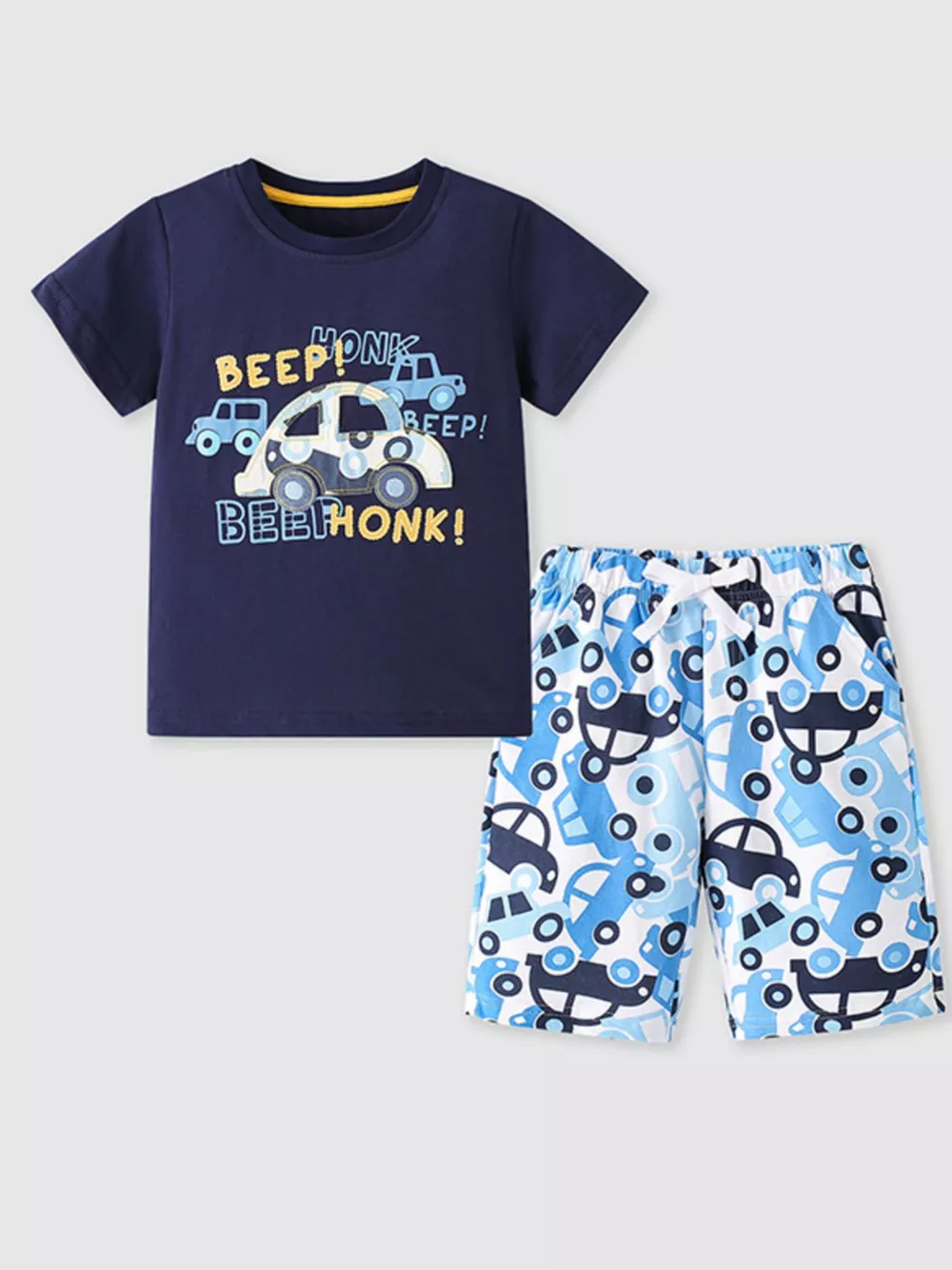 Children's Car Print Tee and Shorts Set