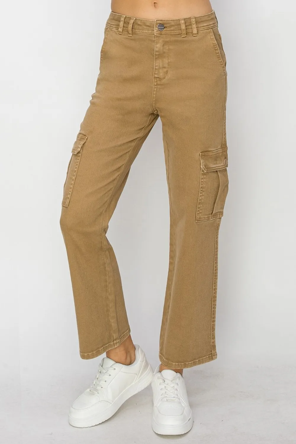 Full Size High Rise Cargo Jeans, image 4
