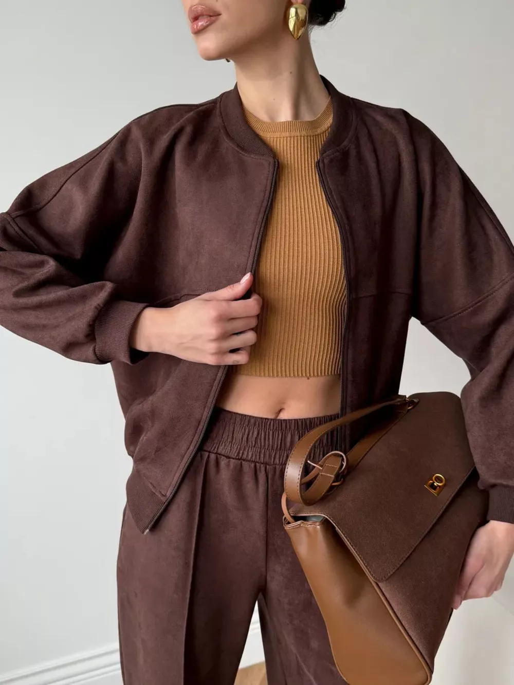 Zip Up Sweatshirt and Wide-Leg Pants Set, image 10