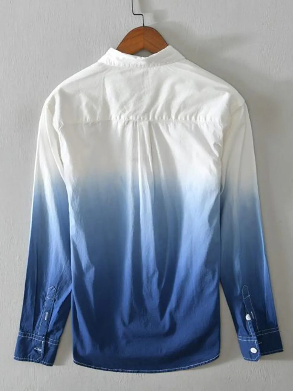 Men's Plus Size Gradient Button Up Long Sleeve Shirt, image 2