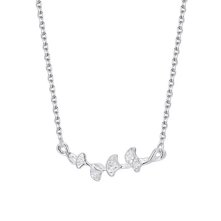 925 Sterling Silver Ginkgo Leaf Necklace, image 5