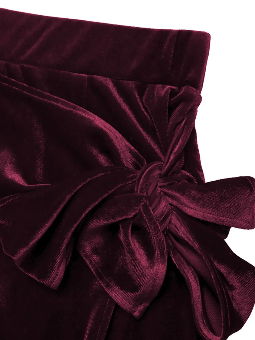 Side Tied Velvet Skirt, image 2