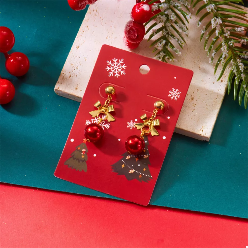 Christmas 18K Gold-Plated Ball Drop Earrings, image 5
