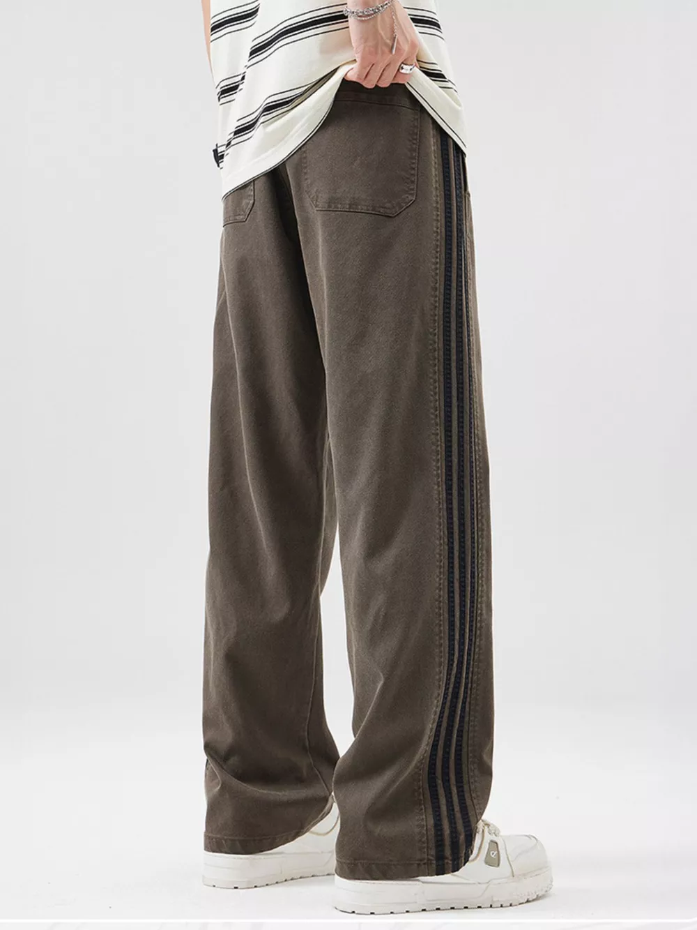 Men's Full Size Drawstring Wide Leg Pants Plus Size, image 8