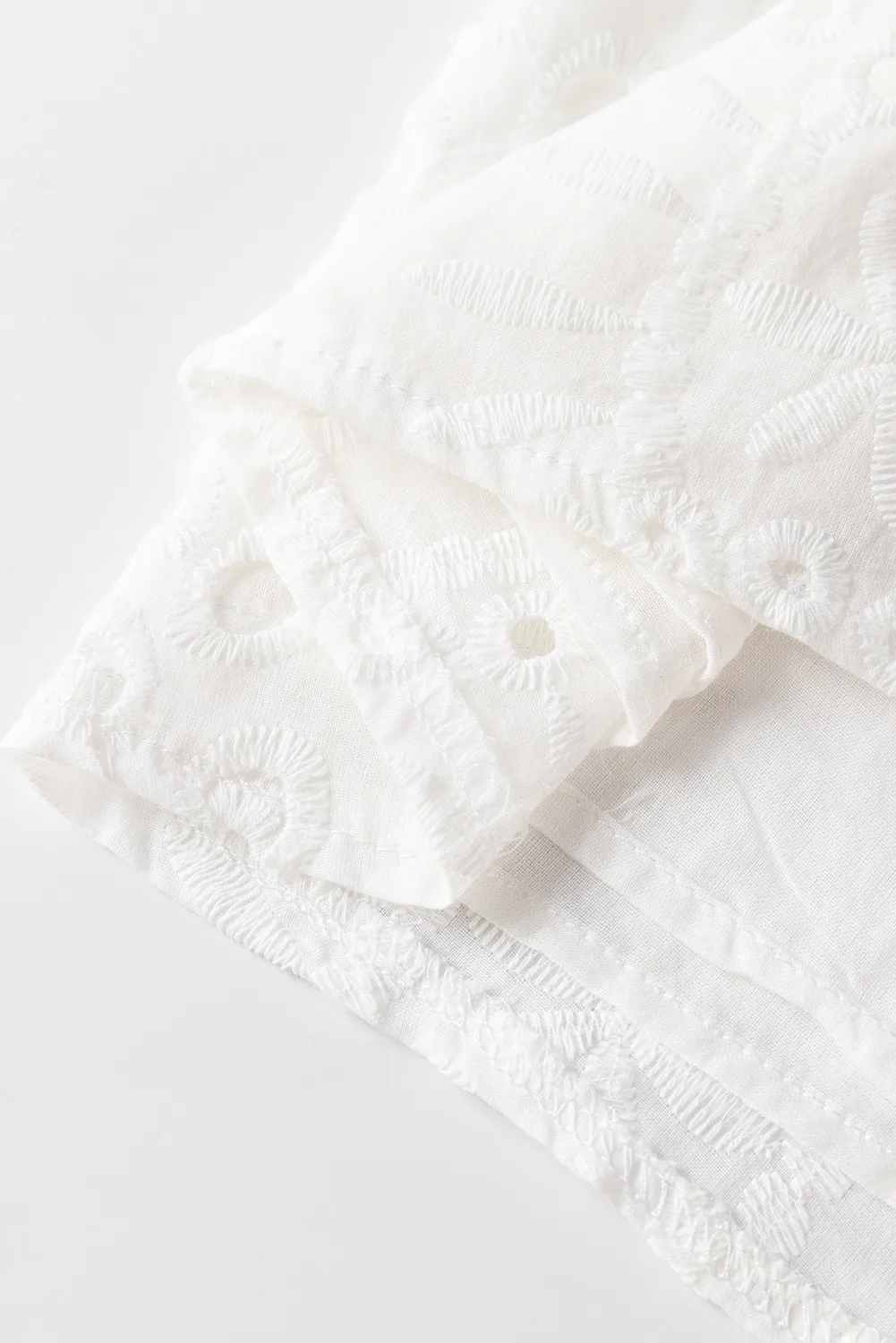 Eyelet Frill Short Sleeve Blouse, image 3