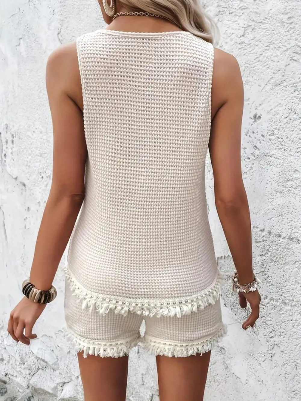 Round Neck Wide Strap Tank and Shorts Set, image 6