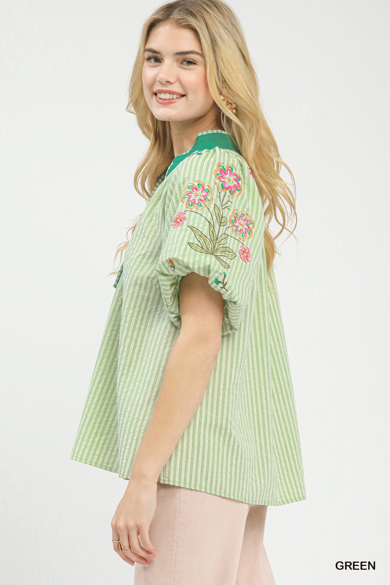 Embroidered Stripe Top, image 5