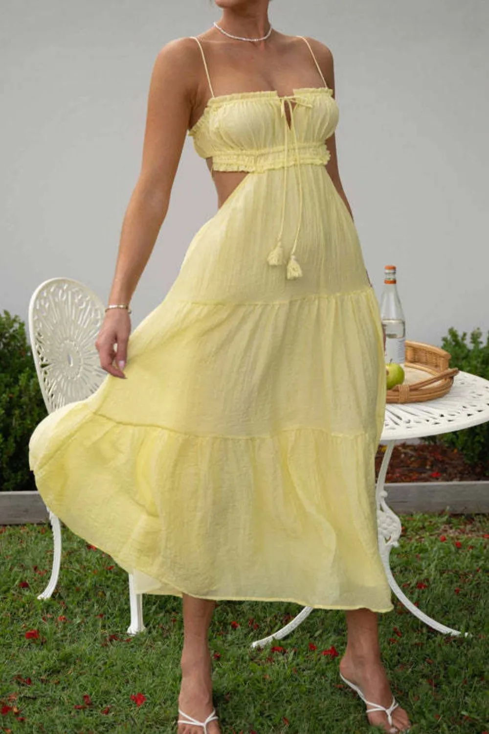 Cutout Square Neck Midi Cami Dress, image 11