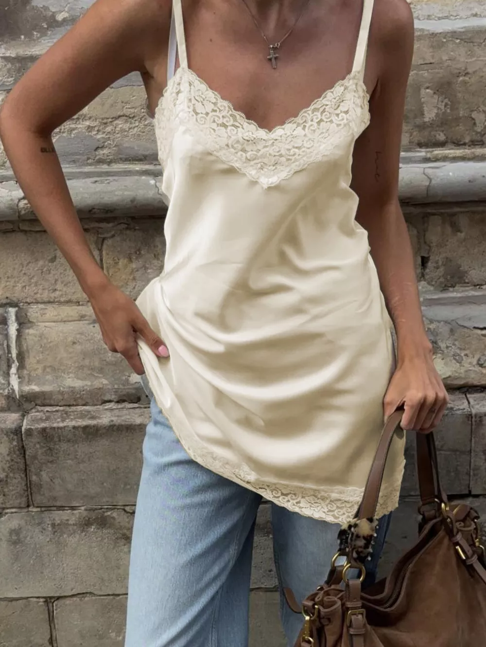 Lace Detail V-Neck Cami