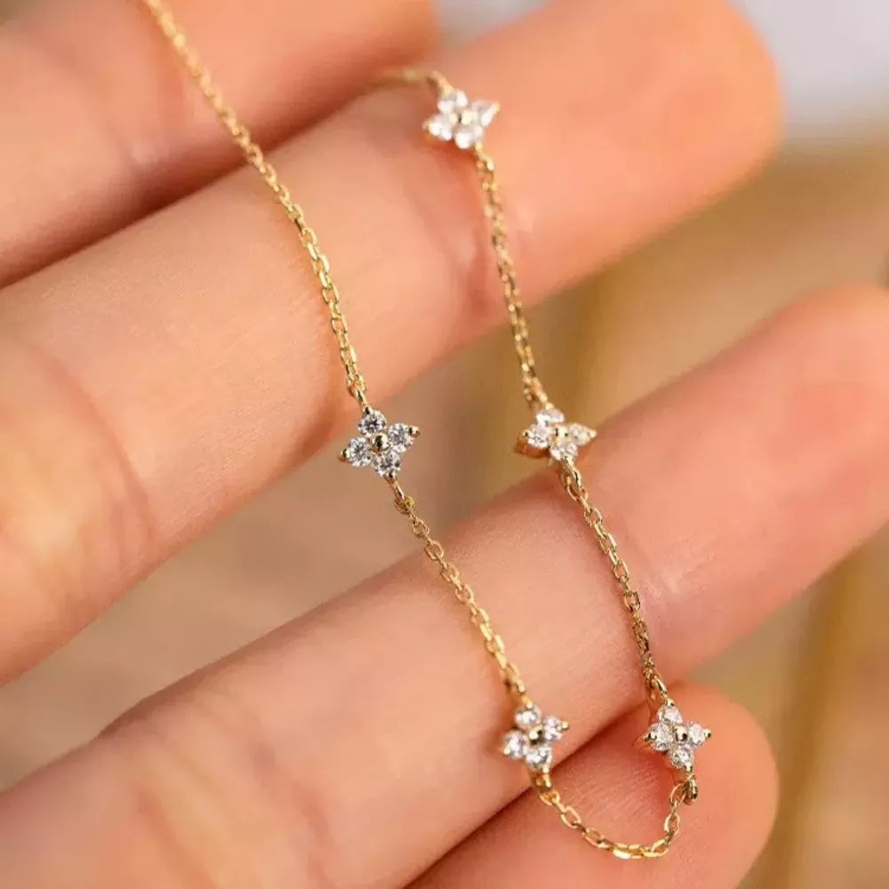 Four-Leaf Clover Charm Bracelet, image 7
