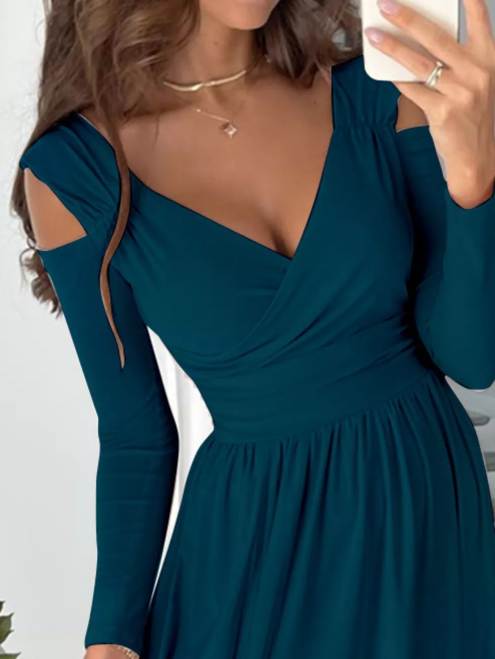 Slit Surplice Cold Shoulder Maxi Dress, image 6