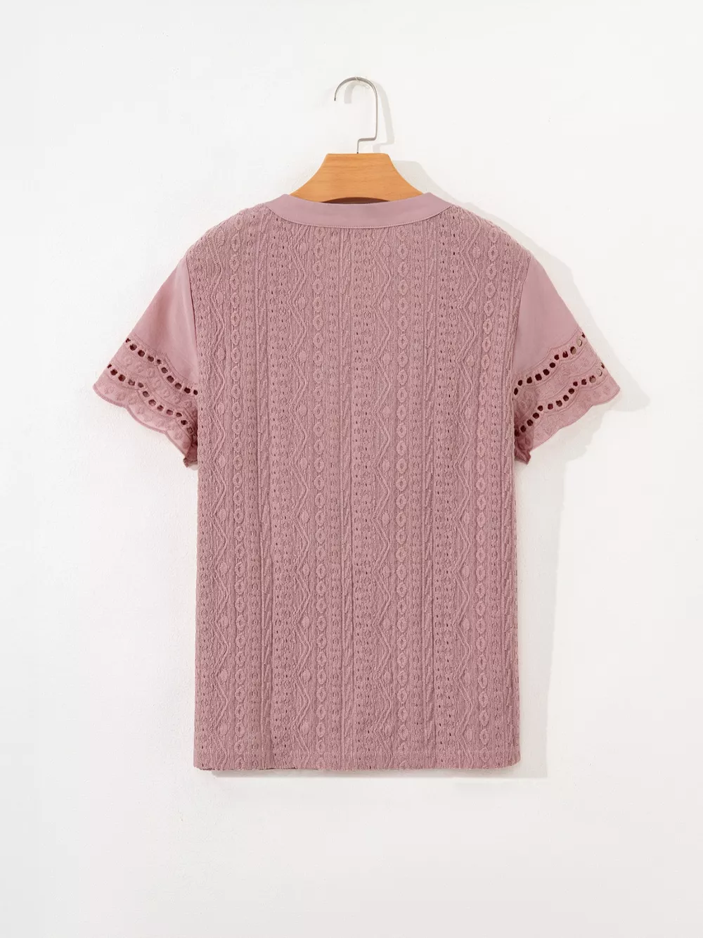 Eyelet Embroidered Short Sleeve Blouse, image 9
