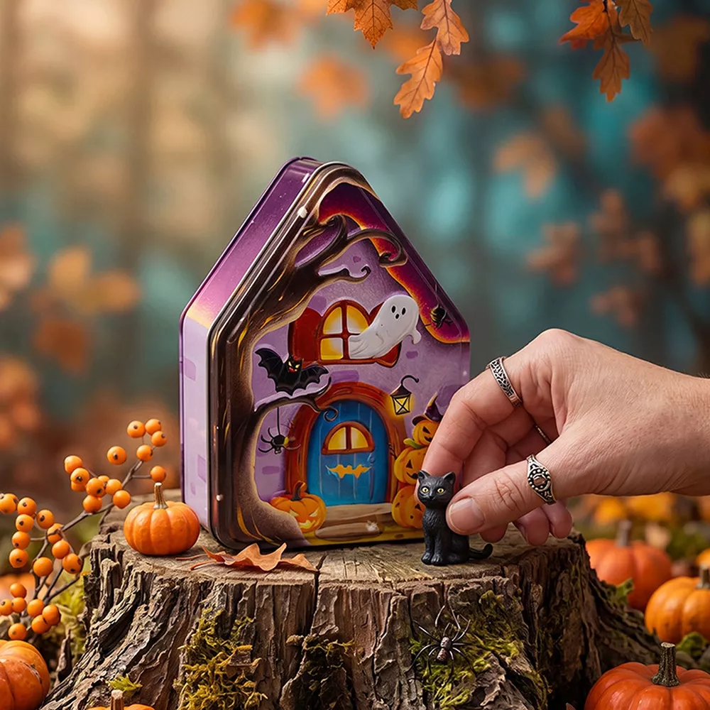 Halloween House Shaped Metal Candy Storage Box, image 12