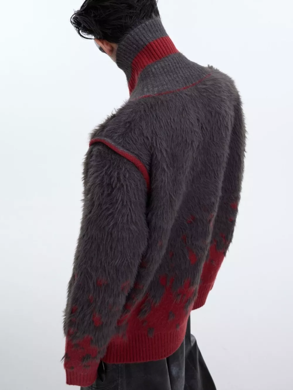 Men's Plus Size Long Sleeve Loose Fit Sweater, image 5