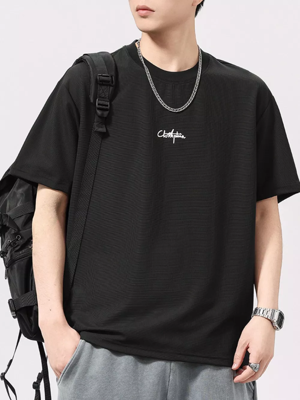 Men's Plus Size Round Neck Short Sleeve T-Shirt, image 3
