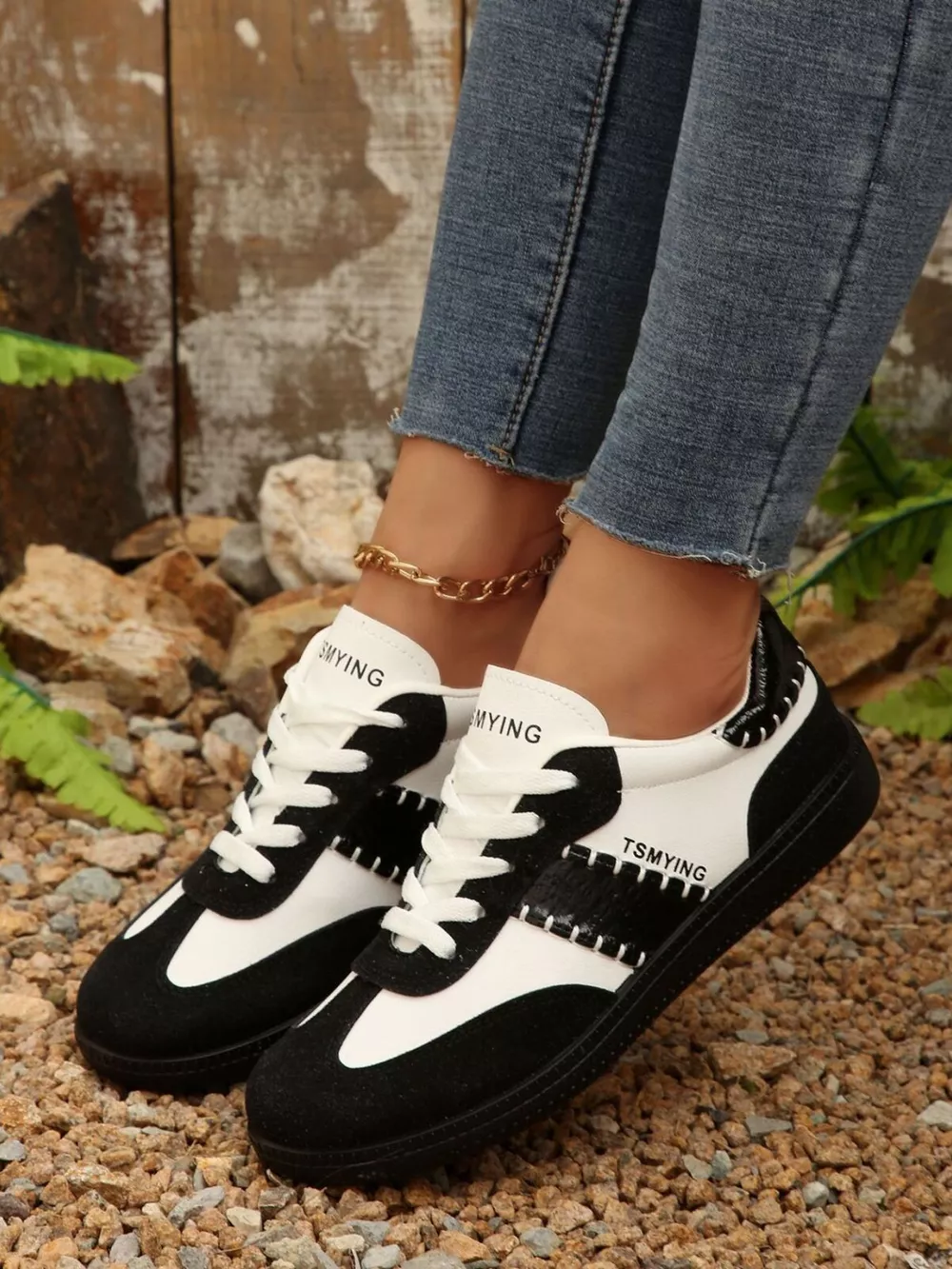 Contrast Lace Up Sneakers, image 2