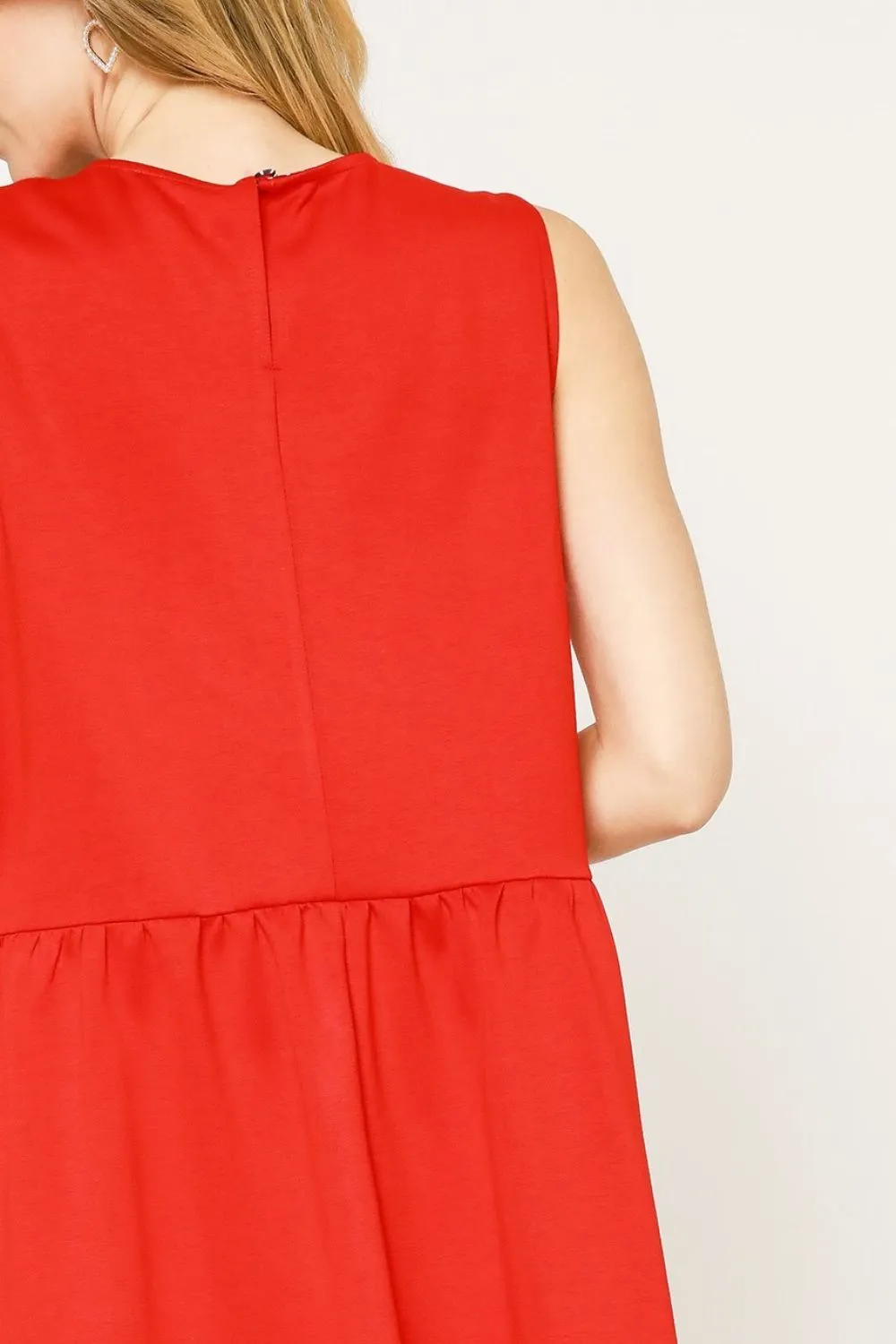 Round Neck Sleeveless Tank Dress with Pockets, image 3