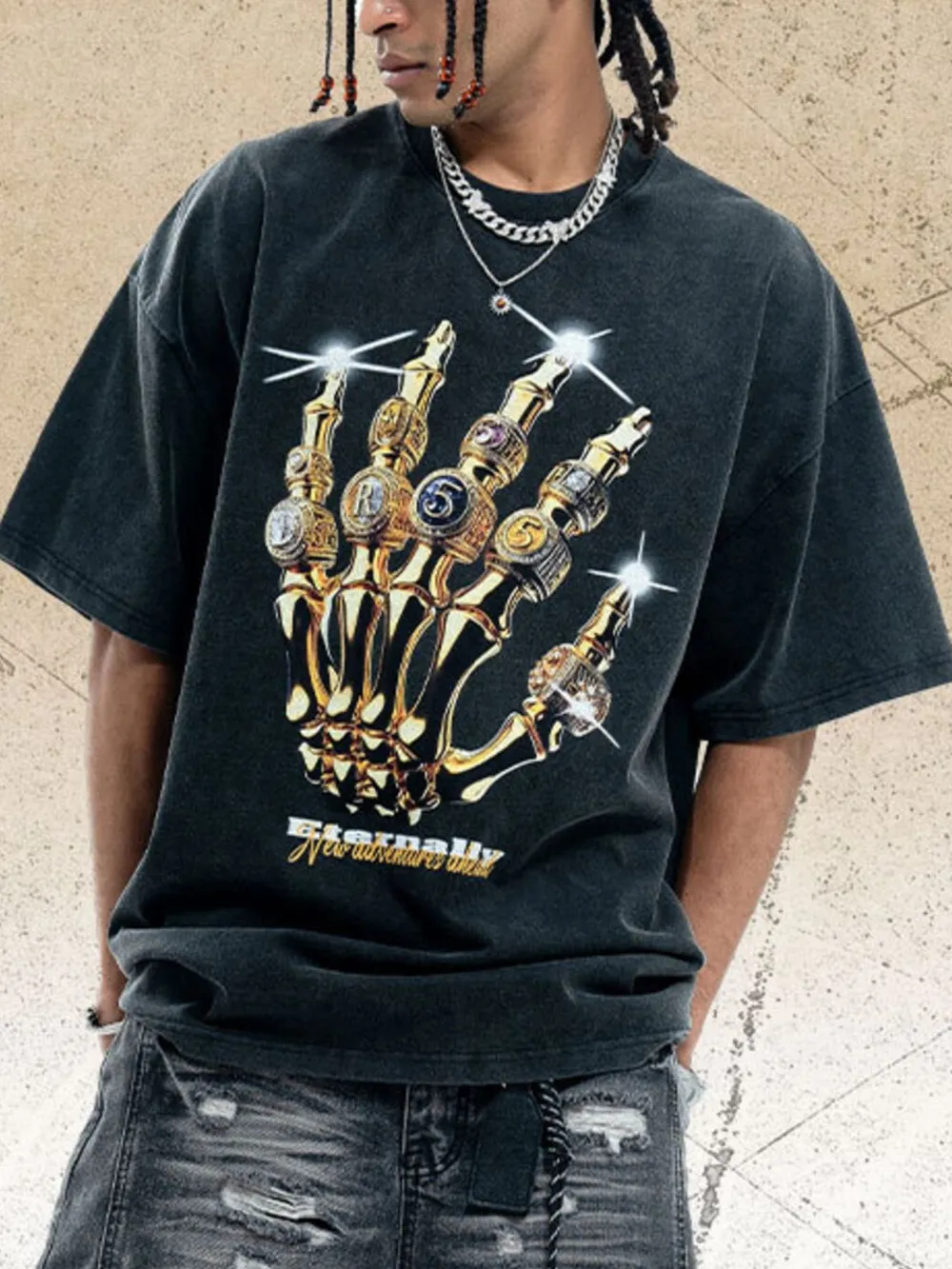 Men's Graphic Round Neck Short Sleeve T-Shirt, image 5