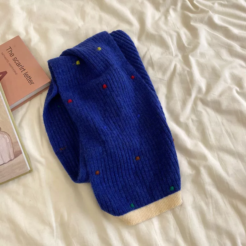 Colorful Dot Knitted Scarf, image 2