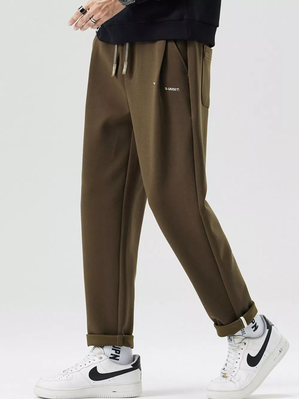 Men's Drawstring Loose Fit Pants, image 7