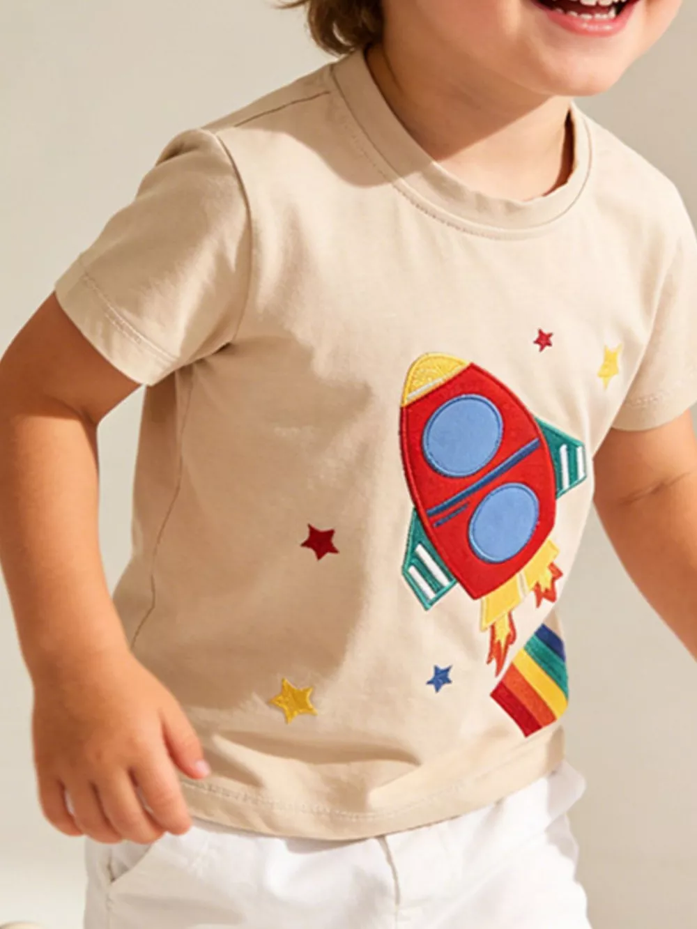 Children's Rocket Embroidered Short Sleeve T-Shirt, image 2