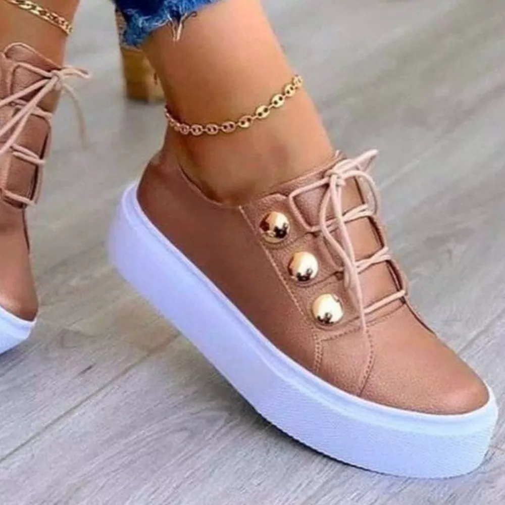 Round Toe Platform Sneakers, image 5