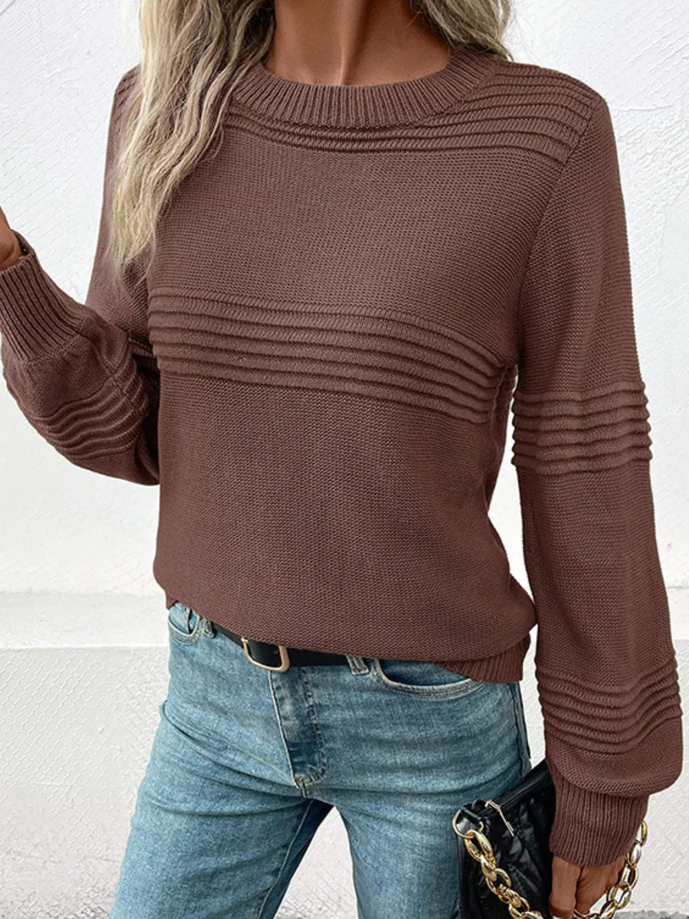 Round Neck Long Sleeve Sweater, image 6