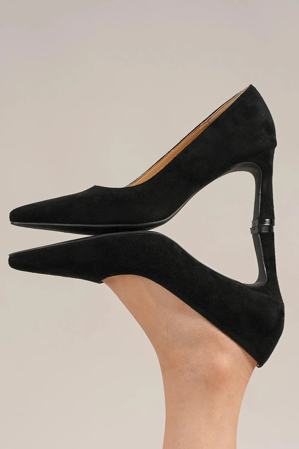 Faux Suede Point Toe Pumps, image 5