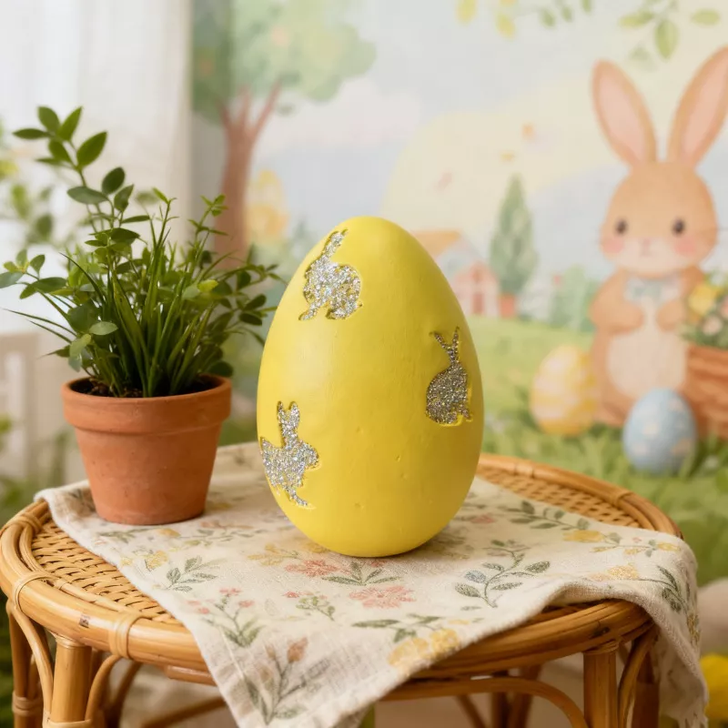 Easter Egg with Glitter Bunny Cutouts, image 2