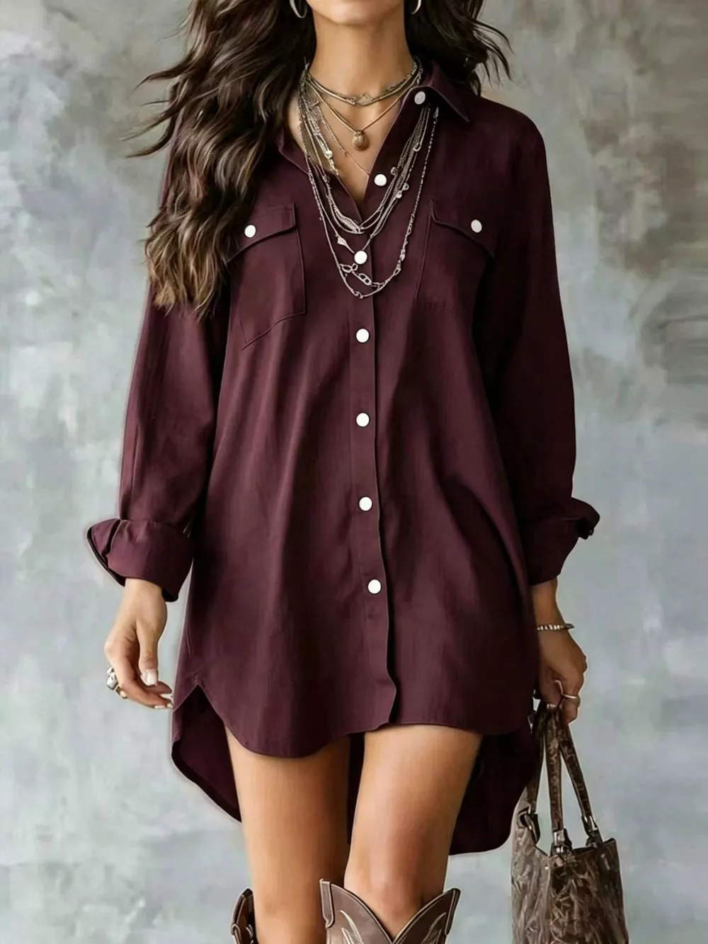 Casual Linen Shirt Dress with Pockets, image 13