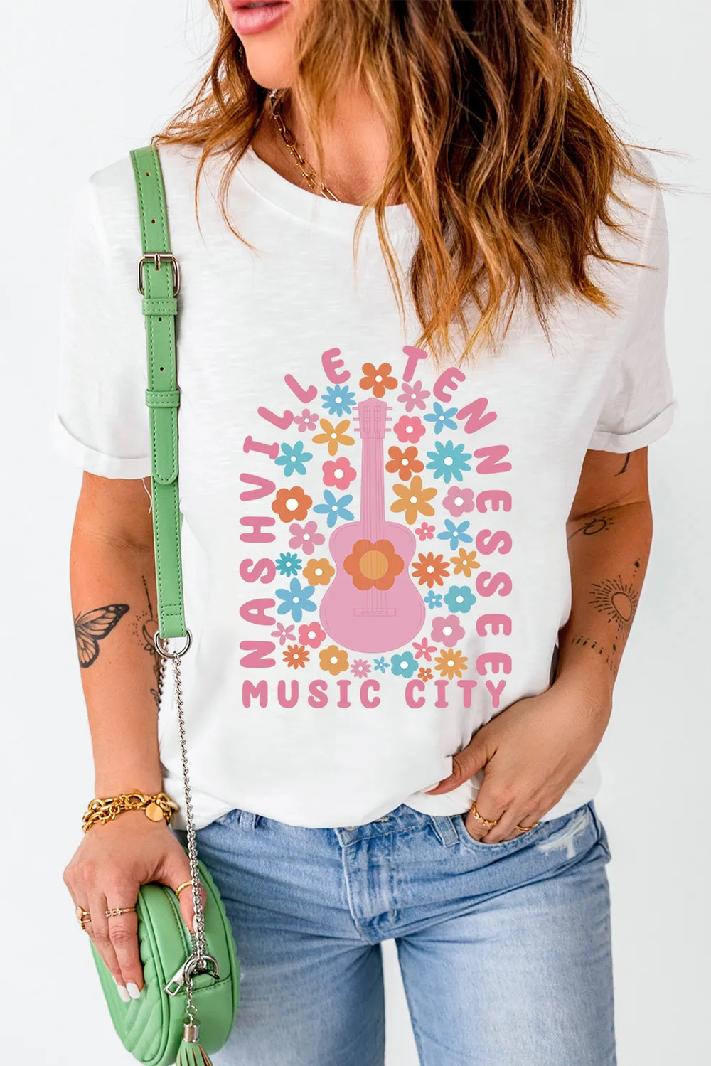 Graphic Round Neck Short Sleeve T-Shirt, image 4