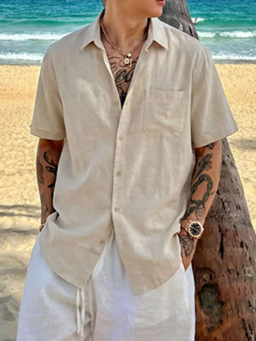 Men's Plus Size Casual Short-Sleeve Shirt, image 4