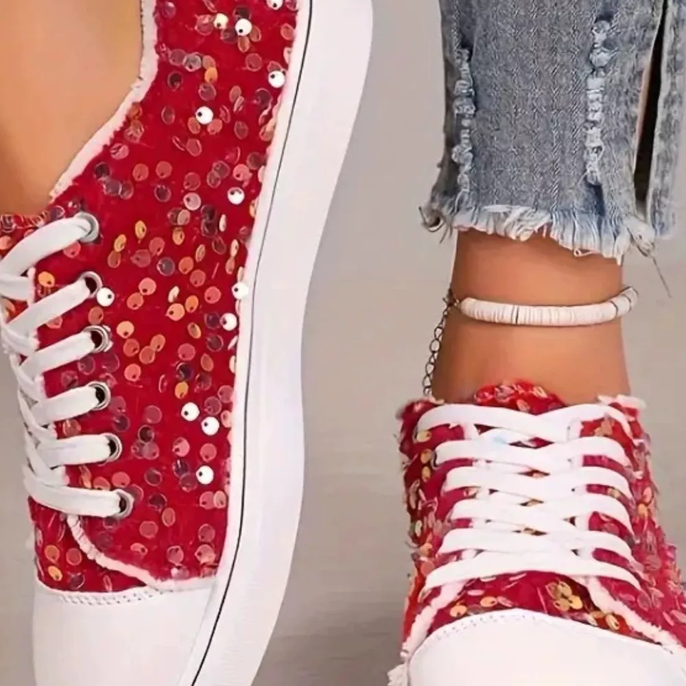 Sparkling Sequin Low-Top Sneakers, image 8