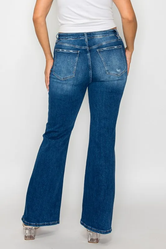 Full Size High Rise Bootcut Jeans with Pockets, image 6