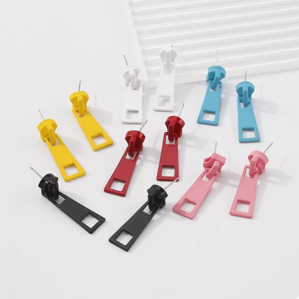 Colorful Zipper Drop Earrings, image 2