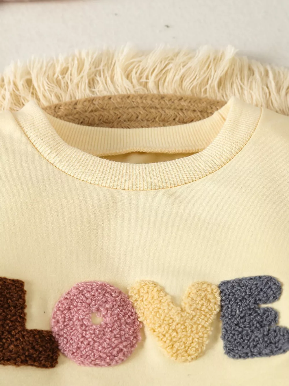 Children's Letter Round Neck Top and Pants Set, image 8