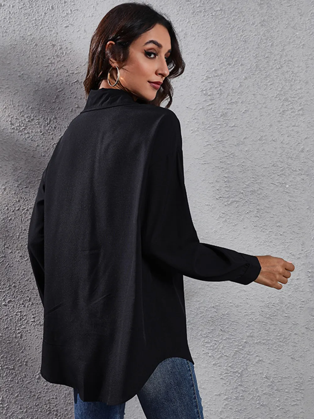 Printed Collared Neck Long Sleeve Shirt, image 7