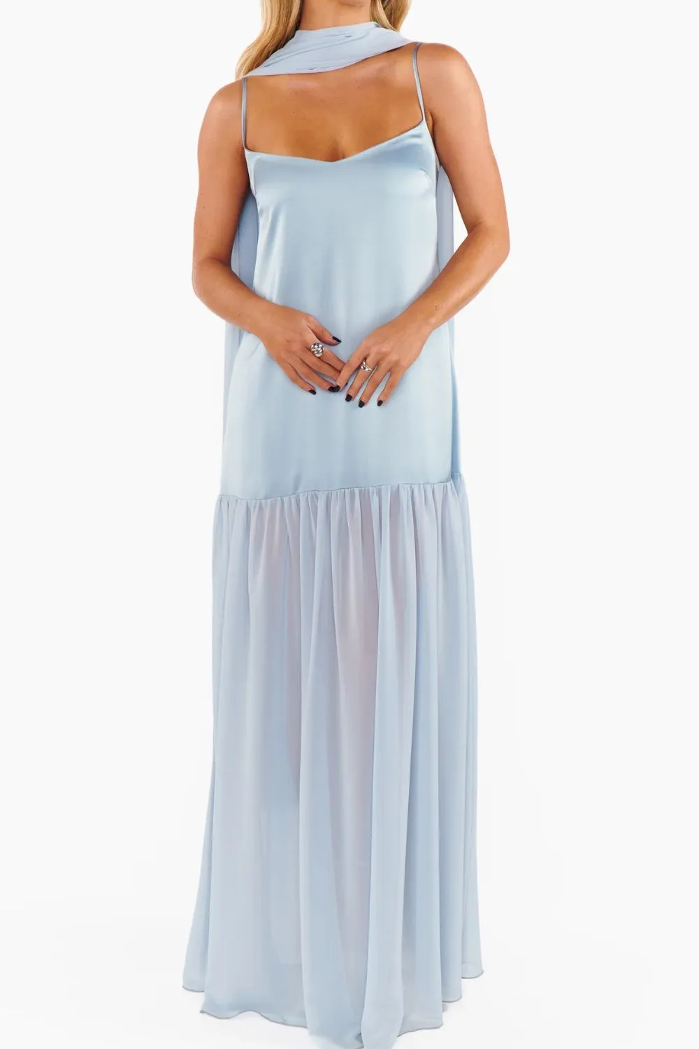 Adjustable Strap Maxi Cami Dress with Scarf, image 12